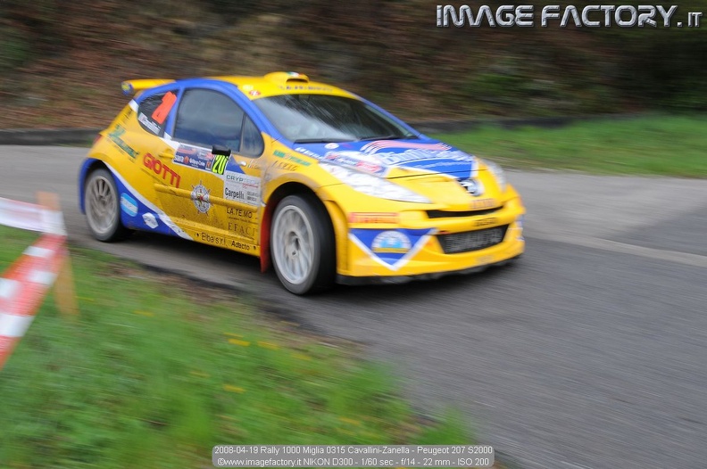 2008-04-19 Rally 1000 Miglia 0315 Cavallini-Zanella - Peugeot 207 S2000.jpg